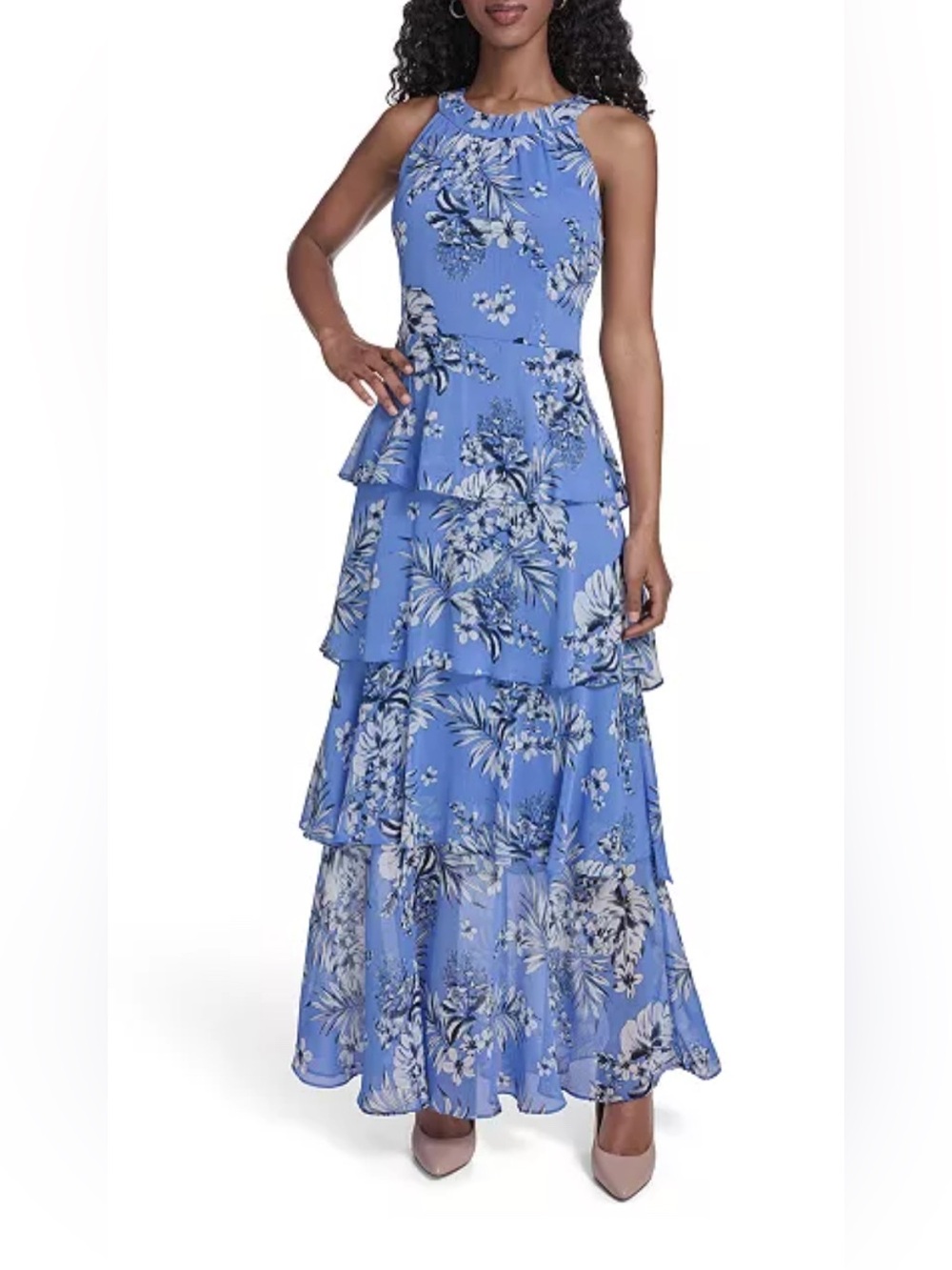Tommy Hilfiger Women's Halter Neck Tiered Maxi Dress Size 12